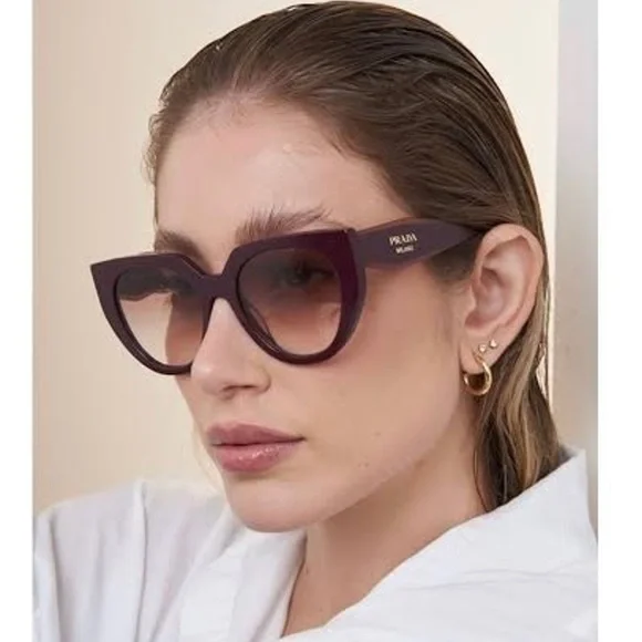 NEW PRADA PR14WS VIY1L0 WOMEN’S SUNGLASSES PRADA SPR 14W BURGUNDY PRADA PR 14WS - Picture 2 of 12